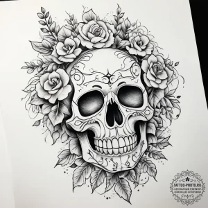 Tattoo sketch wisteria flowers, tattoo sketch... - эскиз тату (№1757777631_0, 13.09.2025 15:33) — tattoo-photo.ru