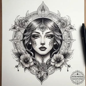 Tattoo sketch sacred space, tattoo sketch des... - эскиз тату (№1757779199_0, 13.09.2025 15:59) — tattoo-photo.ru