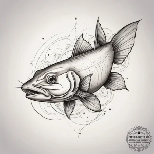 Tattoo sketch channel catfish, artistic tatto... - эскиз тату (№1757781375_0, 13.09.2025 16:36) — tattoo-photo.ru