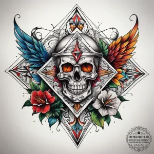 Tattoo sketch diamond, artistic tattoo sketch... - эскиз тату (№1757782168_0, 13.09.2025 16:49) — tattoo-photo.ru