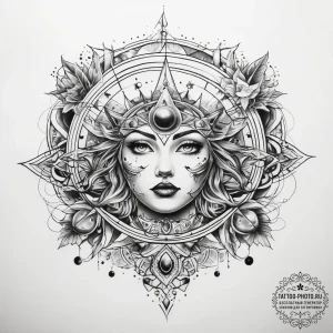 Tattoo sketch cosmic land - эскиз тату (№1757783352_0, 13.09.2025 17:09) — tattoo-photo.ru