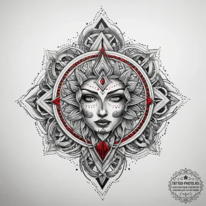 Tattoo sketch sage with a ritual, concept art... - эскиз тату (№1757784927_0, 13.09.2025 17:35) — tattoo-photo.ru