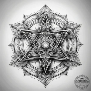 Tattoo sketch metatron's cube and star, artis... - эскиз тату (№1757786301_0, 13.09.2025 17:58) — tattoo-photo.ru