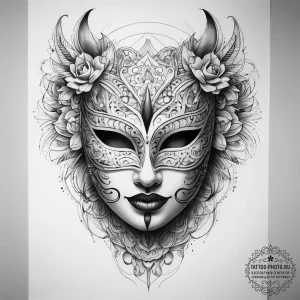 Tattoo sketch mask - эскиз тату (№1757786505_0, 13.09.2025 18:01) — tattoo-photo.ru