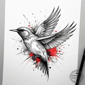 Tattoo sketch black swift, ink illustration f... - эскиз тату (№1757786703_0, 13.09.2025 18:05) — tattoo-photo.ru