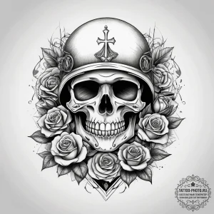 Tattoo sketch soldier with a paper, tattoo sk... - эскиз тату (№1757787878_0, 13.09.2025 18:24) — tattoo-photo.ru