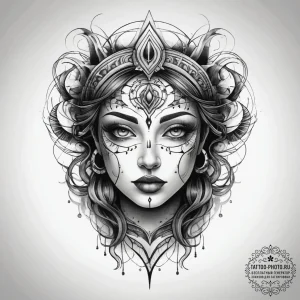 Tattoo sketch spirit, concept art for tattoo,... - эскиз тату (№1757788466_0, 13.09.2025 18:34) — tattoo-photo.ru