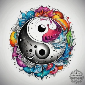 Tattoo sketch yin yang and balance, ink illus... - эскиз тату (№1757790253_0, 13.09.2025 19:04) — tattoo-photo.ru