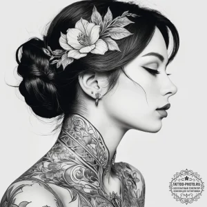 Tattoo sketch fine line of a person's neck, t... - эскиз тату (№1757792025_0, 13.09.2025 19:33) — tattoo-photo.ru
