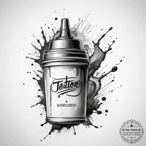 Tattoo sketch paint can with a splash - эскиз тату (№1757792625_0, 13.09.2025 19:43) — tattoo-photo.ru