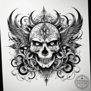 Tattoo sketch riddle, tattoo flash sheet desi... - эскиз тату (№1757793593_0, 13.09.2025 19:59) — tattoo-photo.ru