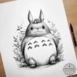 Tattoo sketch studio ghibli totoro - эскиз тату (№1757801528_0, 13.09.2025 22:12) — tattoo-photo.ru