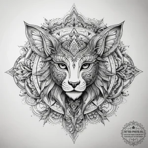 Tattoo sketch mythical tattoo, artistic tatto... - эскиз тату (№1757803109_0, 13.09.2025 22:38) — tattoo-photo.ru