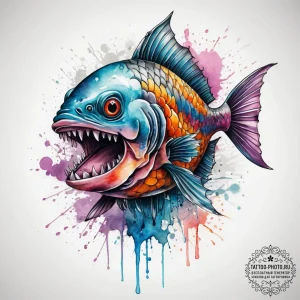 Tattoo sketch piranha, artistic tattoo sketch... - эскиз тату (№1757805086_0, 13.09.2025 23:11) — tattoo-photo.ru