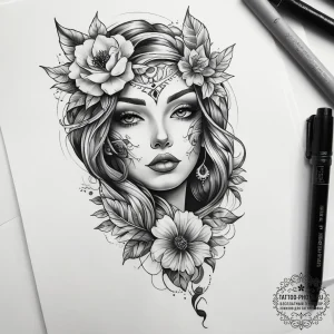 Tattoo sketch leg, tattoo sketch design, bold... - эскиз тату (№1757805486_0, 13.09.2025 23:18) — tattoo-photo.ru