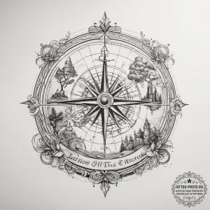 Tattoo sketch magical map, ink illustration f... - эскиз тату (№1757807854_0, 13.09.2025 23:57) — tattoo-photo.ru