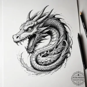 Tattoo sketch studio ghibli spirited away dra... - эскиз тату (№1757808844_0, 14.09.2025 00:14) — tattoo-photo.ru
