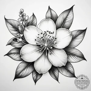 Tattoo sketch lime blossom - эскиз тату (№1757809039_0, 14.09.2025 00:17) — tattoo-photo.ru