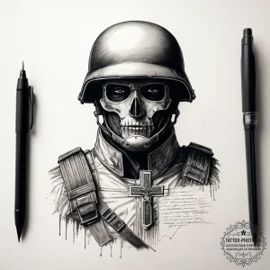 Tattoo sketch soldier with a document, artist... - эскиз тату (№1757812184_0, 14.09.2025 01:09) — tattoo-photo.ru