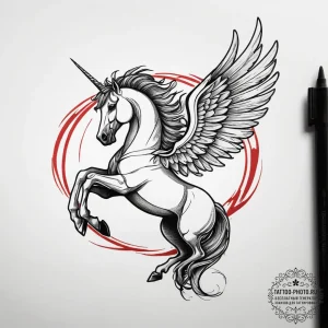 Tattoo sketch pegasus tattoo, concept art for... - эскиз тату (№1757814177_0, 14.09.2025 01:42) — tattoo-photo.ru