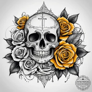Tattoo sketch yellow, tattoo flash sheet desi... - эскиз тату (№1757815337_0, 14.09.2025 02:02) — tattoo-photo.ru