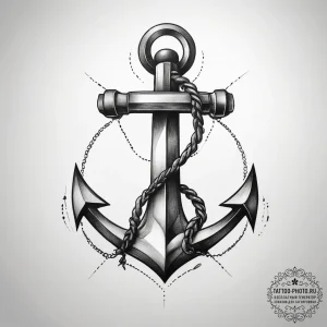 Tattoo sketch anchor - эскиз тату (№1757815919_0, 14.09.2025 02:11) — tattoo-photo.ru