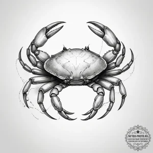 Tattoo sketch crab, ink illustration for tatt... - эскиз тату (№1757816702_0, 14.09.2025 02:25) — tattoo-photo.ru