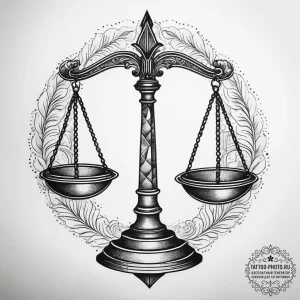Tattoo sketch scales of justice, tattoo flash... - эскиз тату (№1757818854_0, 14.09.2025 03:00) — tattoo-photo.ru