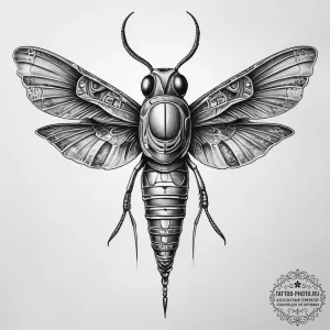 Tattoo sketch egyptian locust, tattoo flash s... - эскиз тату (№1757819809_0, 14.09.2025 03:16) — tattoo-photo.ru