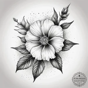 Tattoo sketch hollyhock, tattoo flash sheet d... - эскиз тату (№1757821156_0, 14.09.2025 03:39) — tattoo-photo.ru
