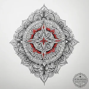 Tattoo sketch slavic embroidery pattern with... - эскиз тату (№1757822124_0, 14.09.2025 03:55) — tattoo-photo.ru