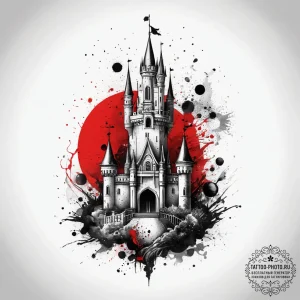 Tattoo sketch castle, artistic tattoo sketch,... - эскиз тату (№1757822702_0, 14.09.2025 04:05) — tattoo-photo.ru
