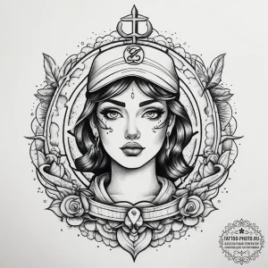 Tattoo sketch sailor, tattoo flash sheet desi... - эскиз тату (№1757824434_0, 14.09.2025 04:33) — tattoo-photo.ru