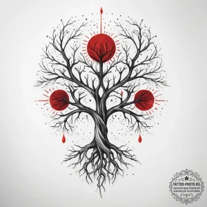 Tattoo sketch cosmic root, concept art for ta... - эскиз тату (№1757825204_0, 14.09.2025 04:46) — tattoo-photo.ru