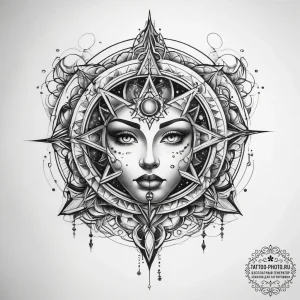 Tattoo sketch cosmic creation - эскиз тату (№1757825973_0, 14.09.2025 04:59) — tattoo-photo.ru