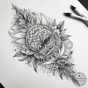 Tattoo sketch узор в виде ключа, tattoo sketc... - эскиз тату (№1757826742_0, 14.09.2025 05:12) — tattoo-photo.ru