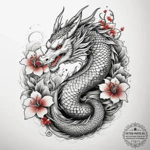 Tattoo sketch a symbolic plant, ink illustrat... - эскиз тату (№1757828093_0, 14.09.2025 05:34) — tattoo-photo.ru