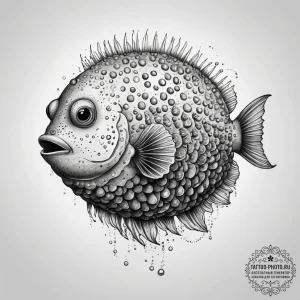 Tattoo sketch balloonfish, tattoo line art, d... - эскиз тату (№1757831172_0, 14.09.2025 06:26) — tattoo-photo.ru