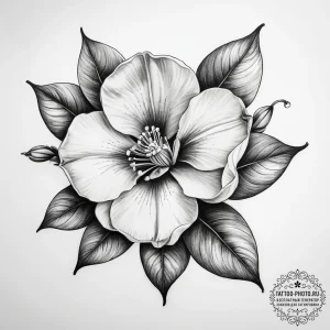 Tattoo sketch quince flower - эскиз тату (№1757831556_0, 14.09.2025 06:32) — tattoo-photo.ru