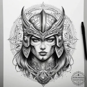 Tattoo sketch cosmic warrior, tattoo flash sh... - эскиз тату (№1757831749_0, 14.09.2025 06:35) — tattoo-photo.ru