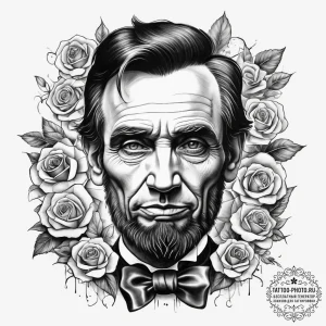 Tattoo sketch abraham lincoln portrait, ink i... - эскиз тату (№1757832134_0, 14.09.2025 06:42) — tattoo-photo.ru