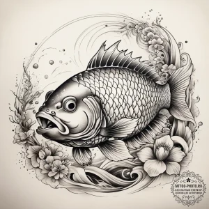 Tattoo sketch bluegill, concept art for tatto... - эскиз тату (№1757832714_0, 14.09.2025 06:51) — tattoo-photo.ru