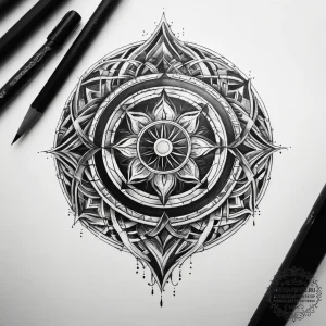 Tattoo sketch magical circle, artistic tattoo... - эскиз тату (№1757833870_0, 14.09.2025 07:11) — tattoo-photo.ru