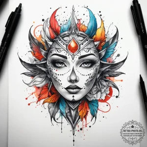 Tattoo sketch ember, tattoo sketch design, bl... - эскиз тату (№1757835025_0, 14.09.2025 07:30) — tattoo-photo.ru