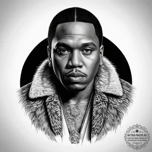 Tattoo sketch frank lucas with a fur coat, ta... - эскиз тату (№1757835411_0, 14.09.2025 07:36) — tattoo-photo.ru