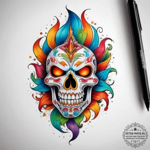 Tattoo sketch ember, ink illustration for tat... - эскиз тату (№1757836184_0, 14.09.2025 07:49) — tattoo-photo.ru