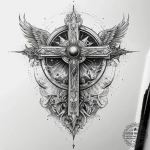 Tattoo sketch cosmic portrayal, artistic tatt... - эскиз тату (№1757836568_0, 14.09.2025 07:56) — tattoo-photo.ru