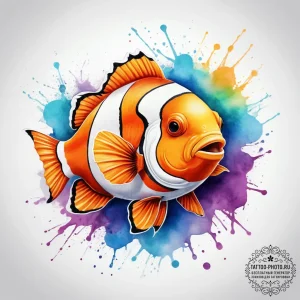 Tattoo sketch clownfish, tattoo sketch design... - эскиз тату (№1757836953_0, 14.09.2025 08:02) — tattoo-photo.ru