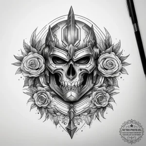 Tattoo sketch armor, tattoo flash sheet desig... - эскиз тату (№1757839077_0, 14.09.2025 08:37) — tattoo-photo.ru