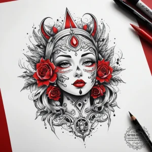 Tattoo sketch mystical land, tattoo flash she... - эскиз тату (№1757839466_0, 14.09.2025 08:44) — tattoo-photo.ru